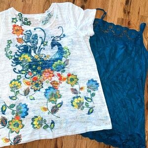 Women's Maurices Vintage Plus Size Peacock Top and Tank